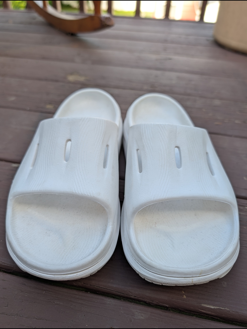Hoka White Recovery Slide Sandals